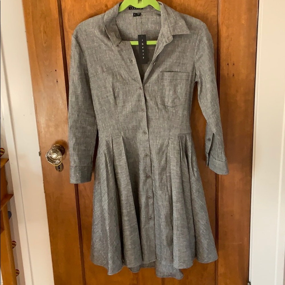 NEVER WORN TAG ON size 6 Theory shirt dress